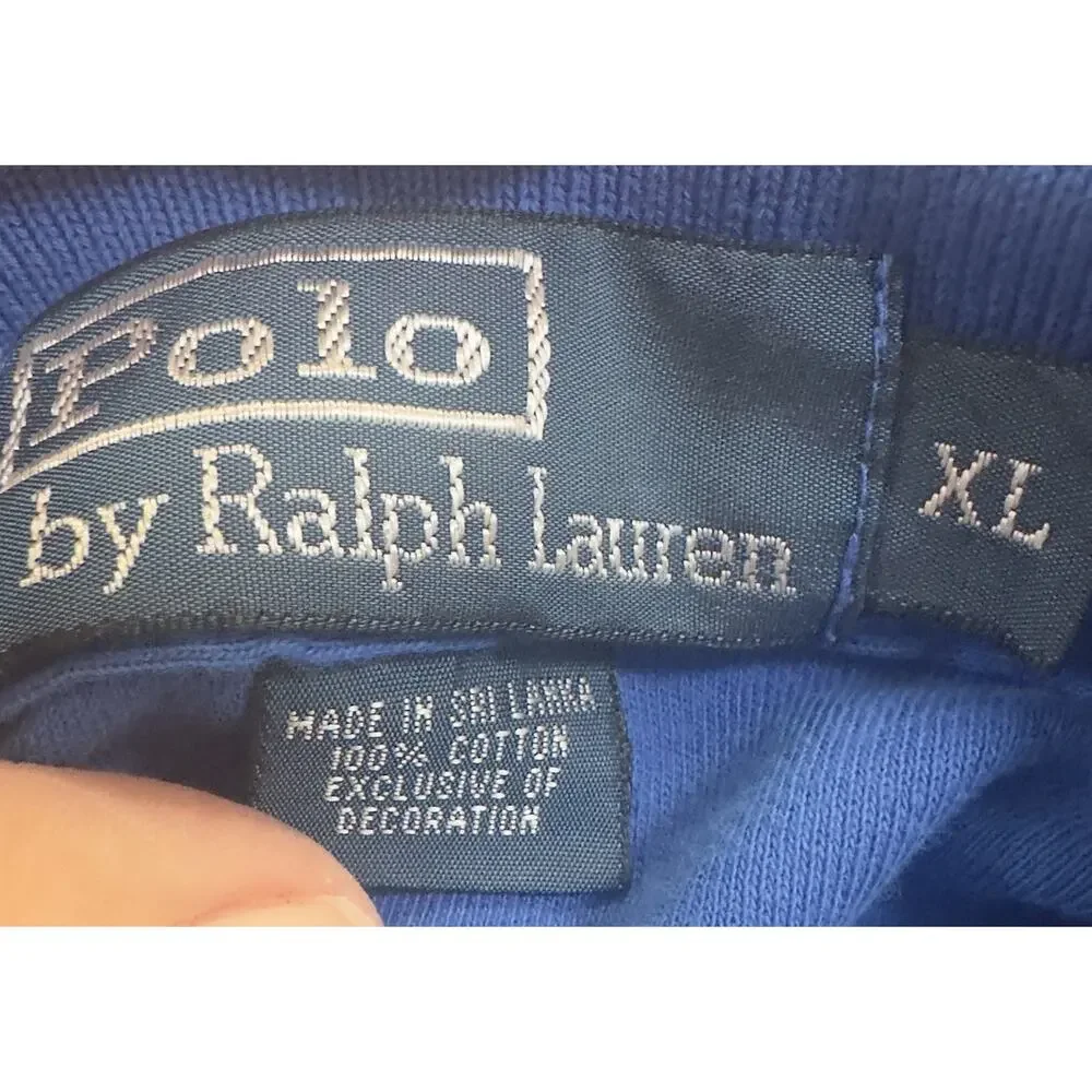 Polo Ralph Lauren Mens Polo Shirt XL Blue Short Sleeve Red Pony Logo 100% Cotton